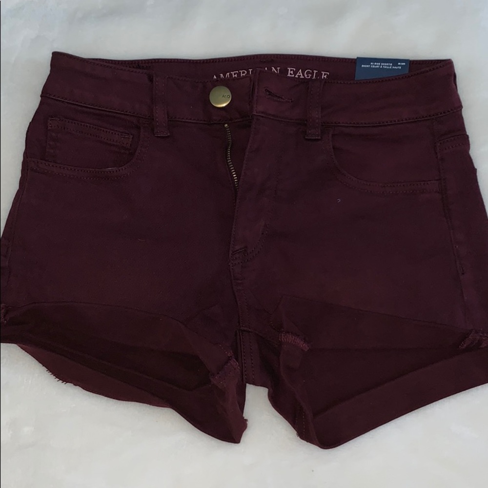 burgundy shorts